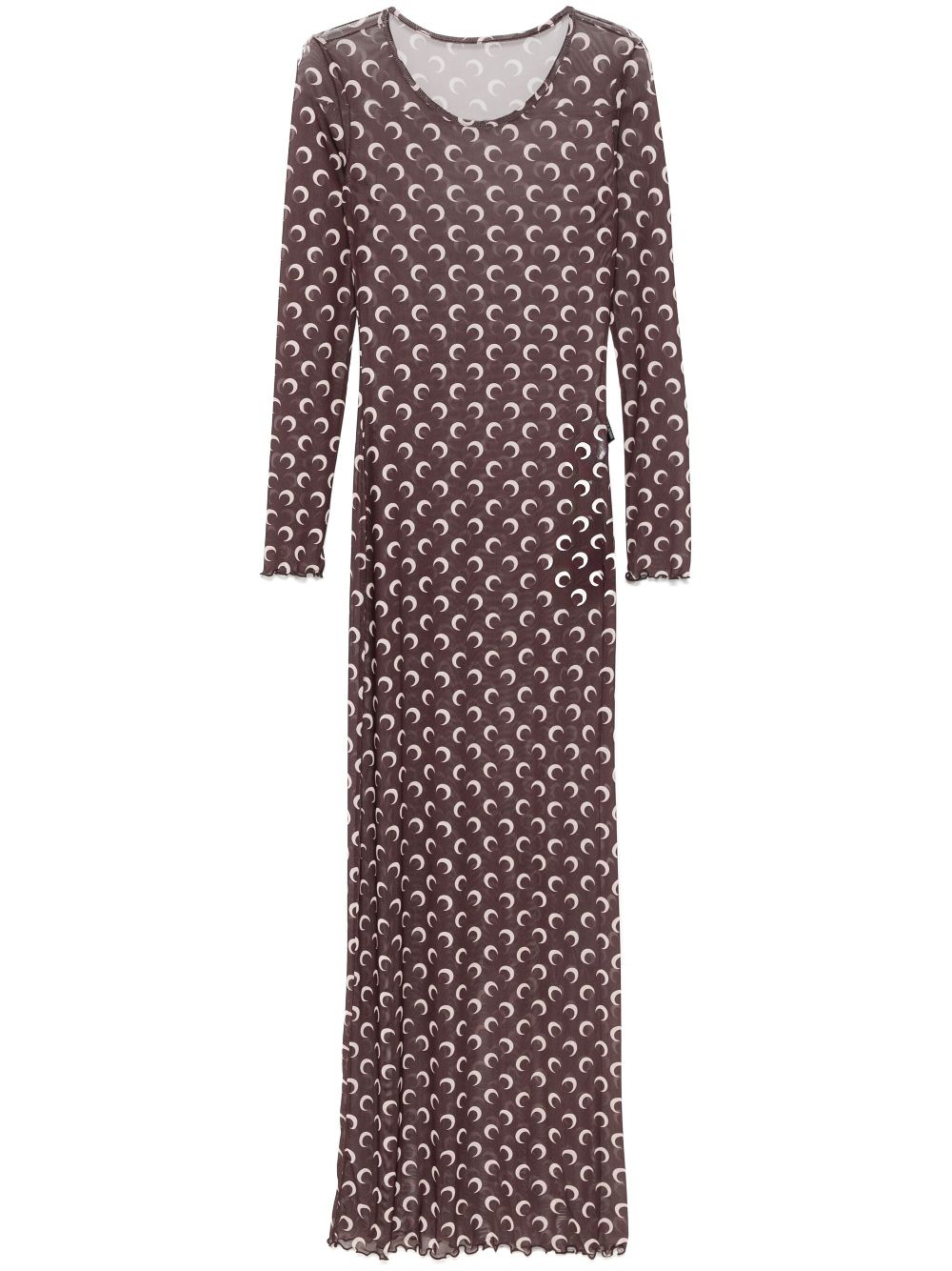 Moon-print maxi dress - Brown