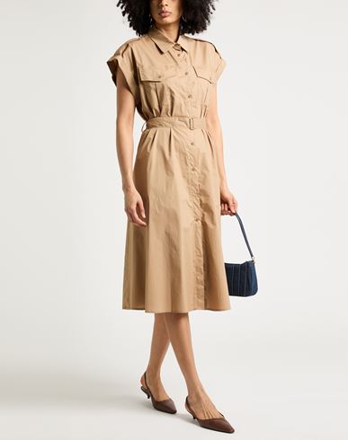Woman Midi dress Camel Size 6 Cotton