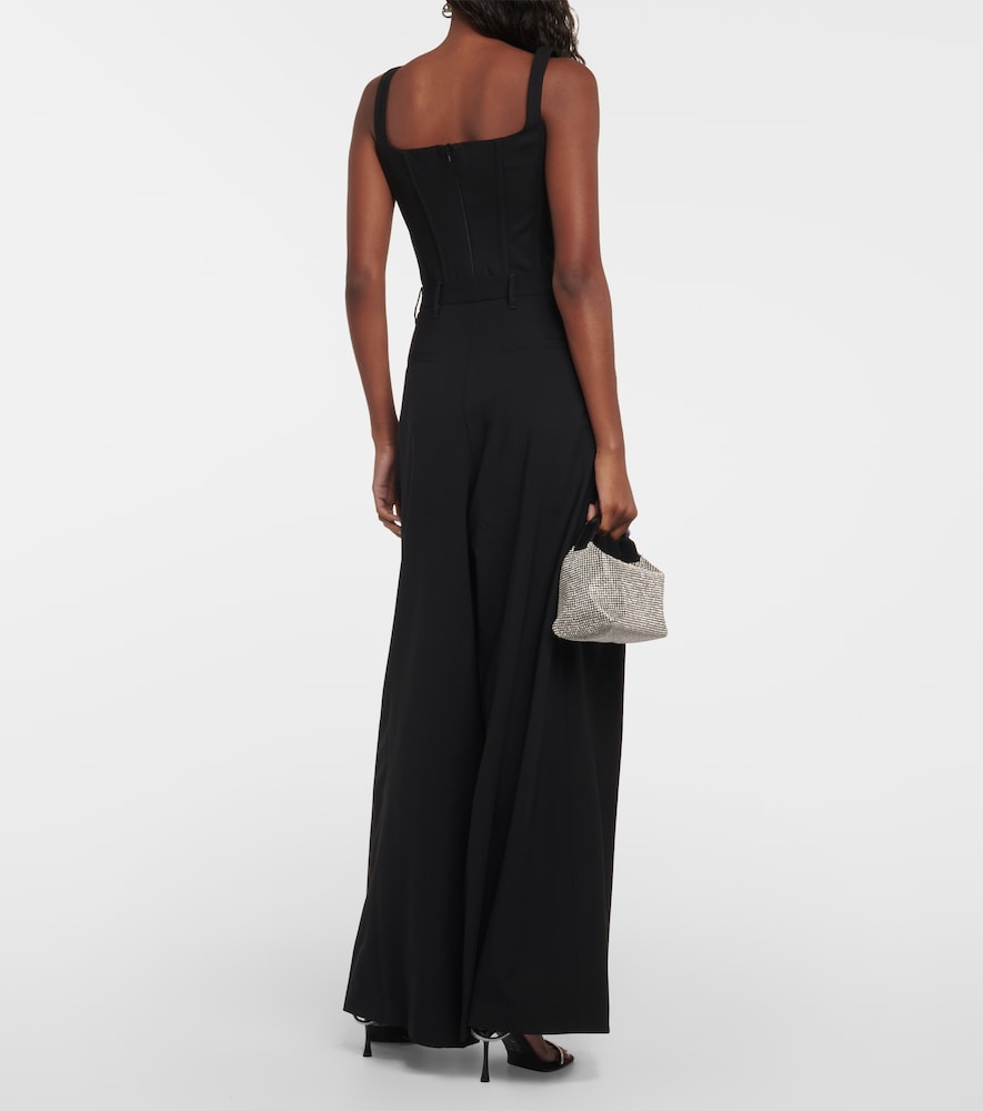 Wool-blend wide-leg pants