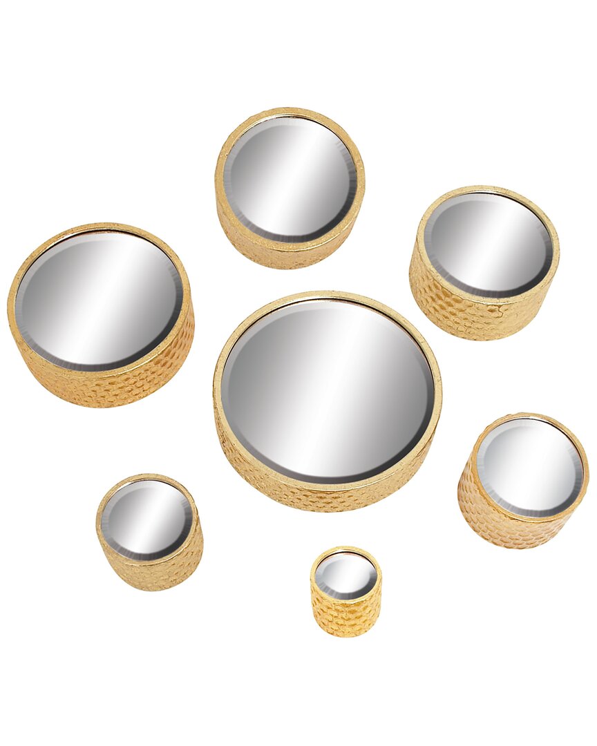 Set Of 7 Glam Round Metal Wall Mirror