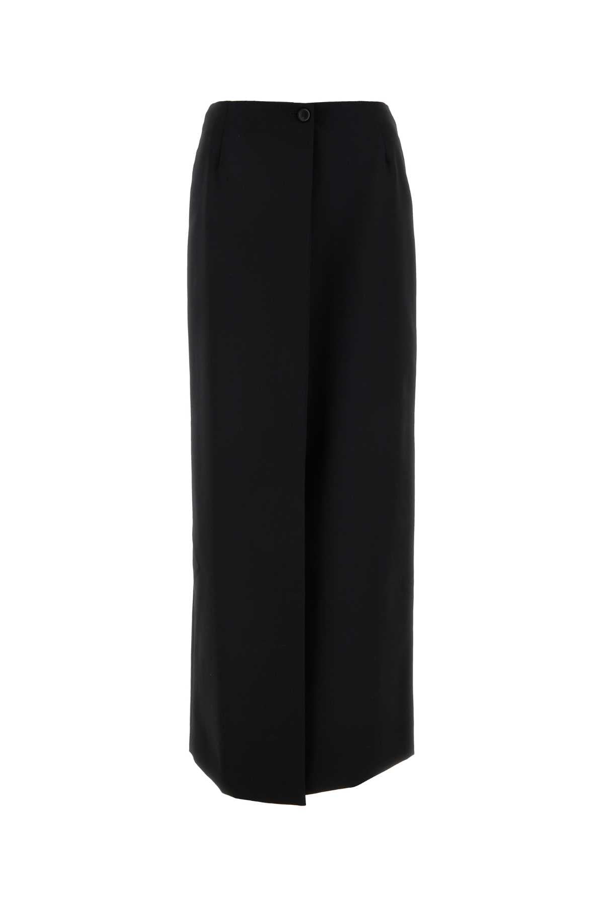 Virgin Wool Blend Skirt — Black