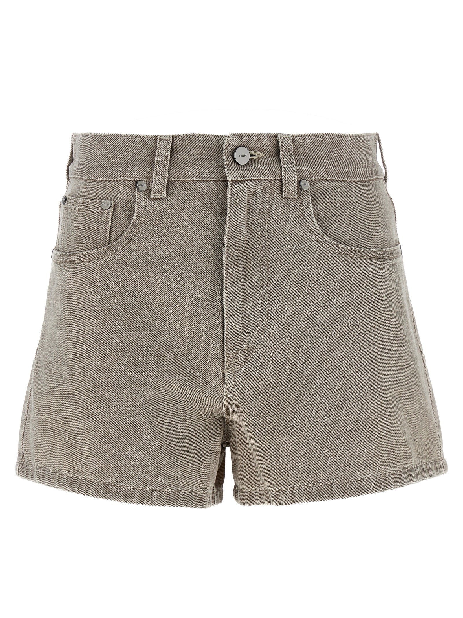 Stamp Bermuda Shorts — Beige