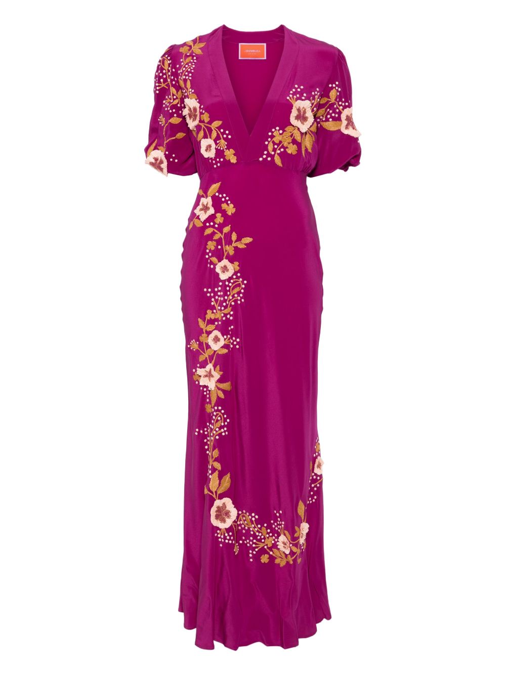 Silk v-neck dress - Purple