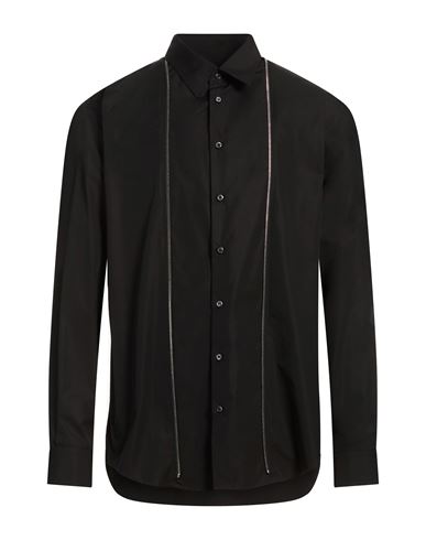 Man Shirt Black Size 36 Cotton