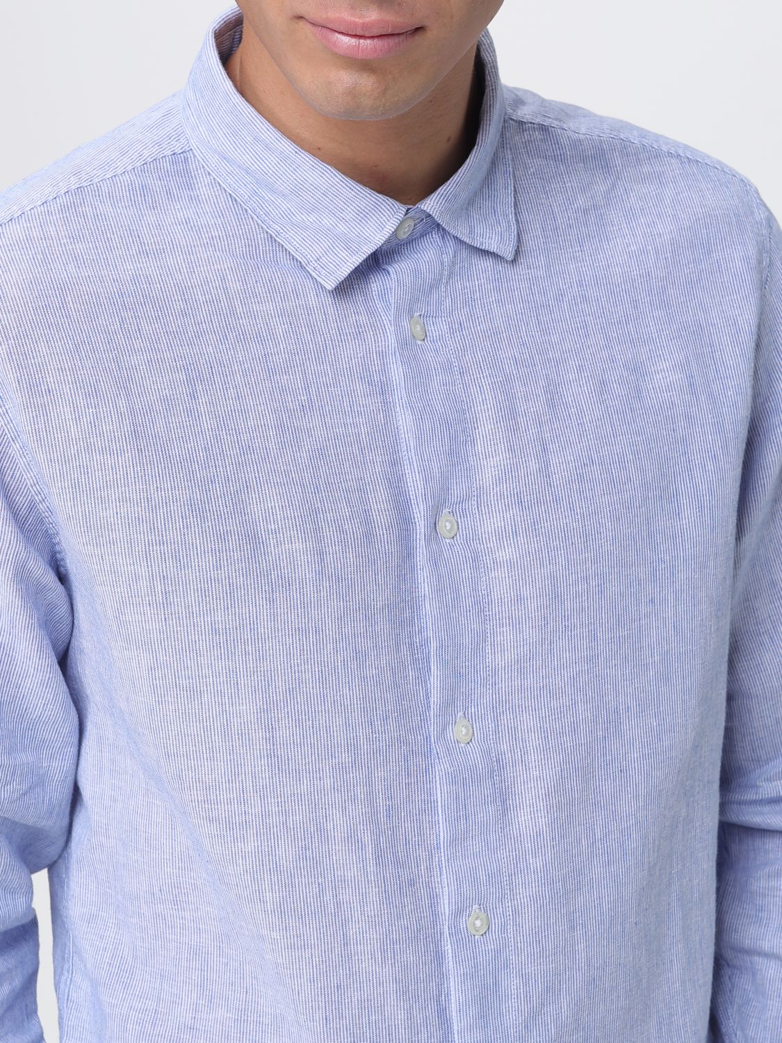 Shirt Men color Gnawed Blue