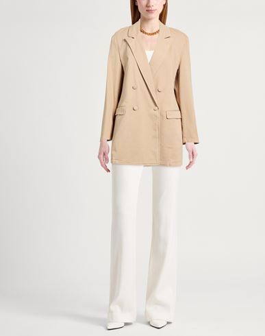 Woman Blazer Beige Size 4 Cotton, Elastane