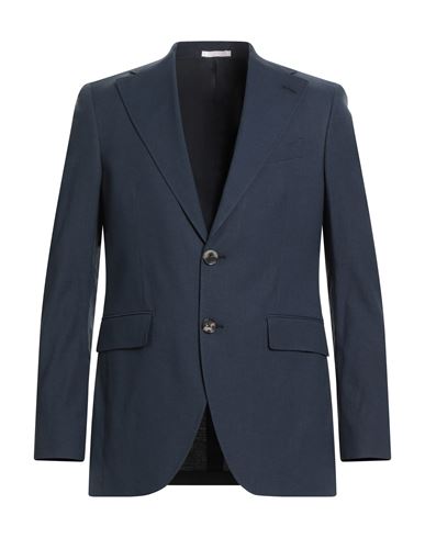 Man Blazer Navy Size 36 Linen, Cotton, Elastomultiester