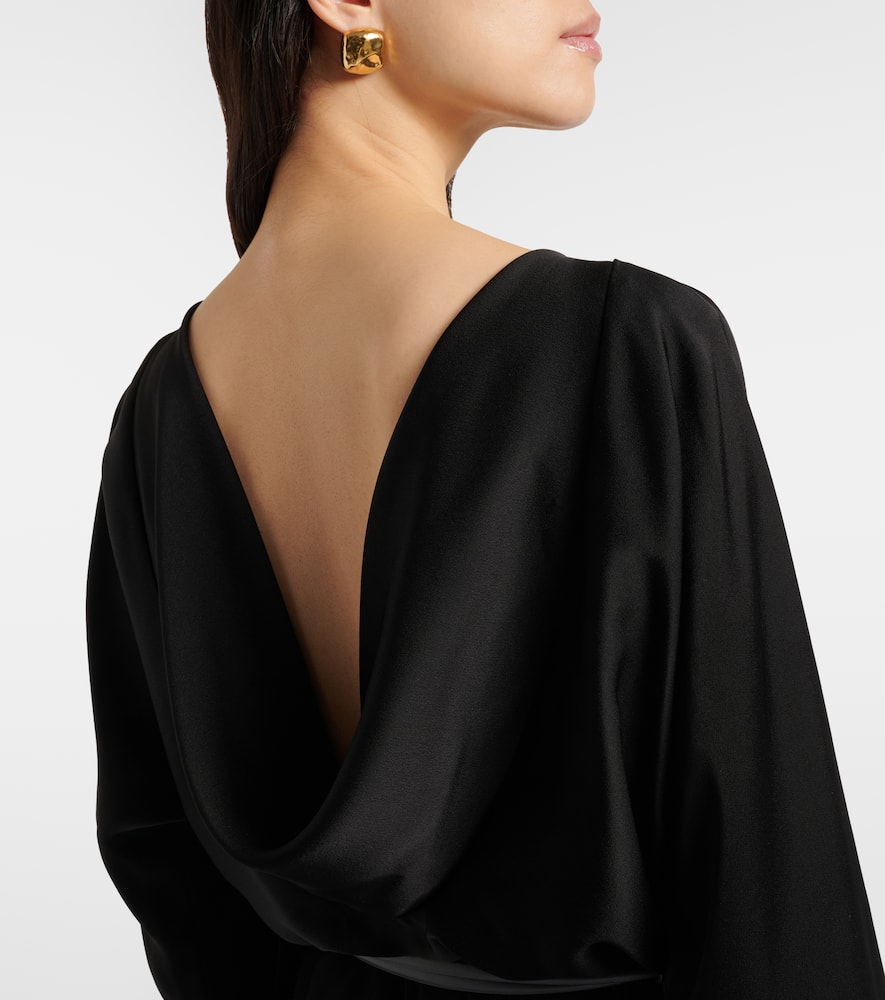 Draped satin gown