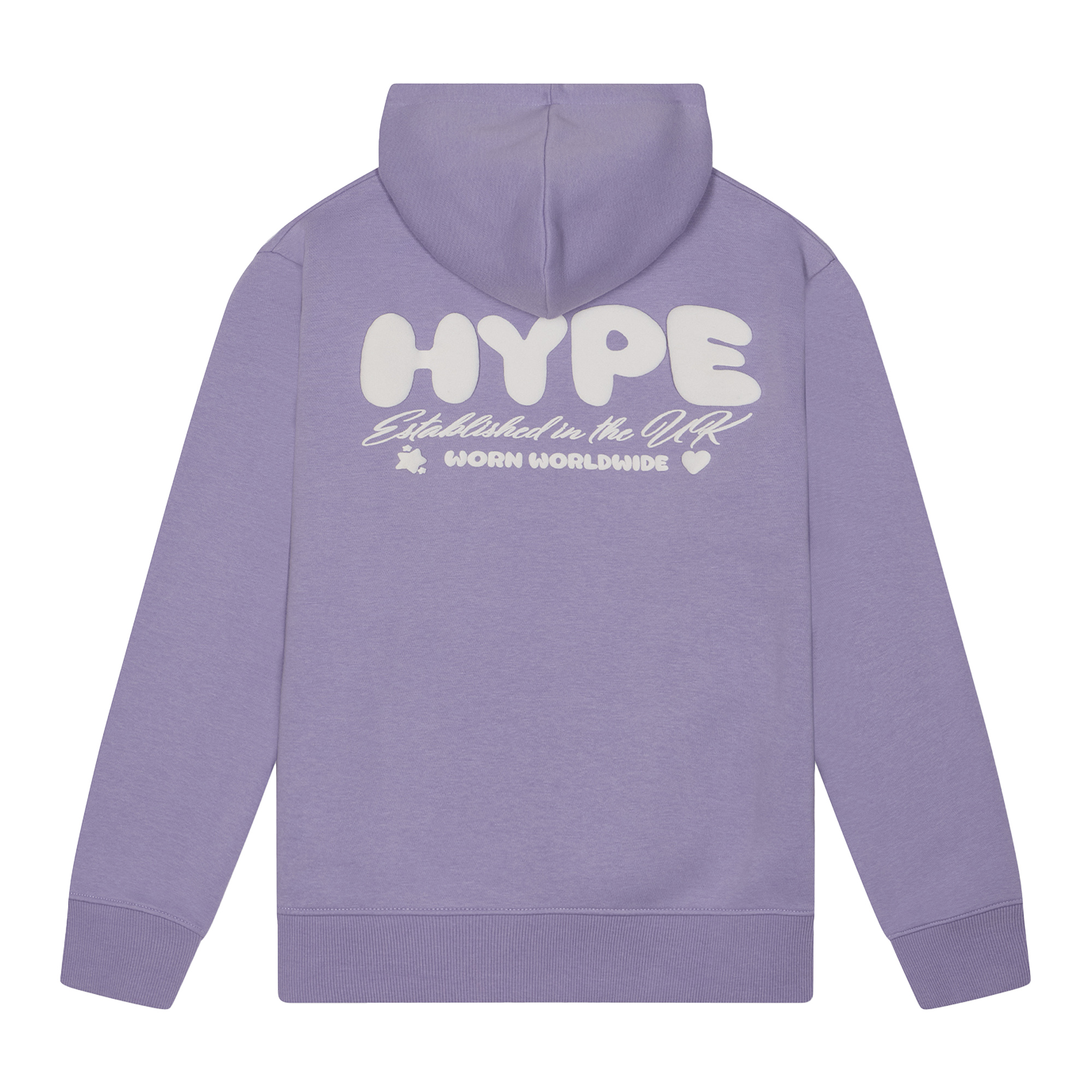 Hype Kids Unisex Girls Hoodie Purple Casual Sweatshirt Soft Graphic Back Design Cotton - 7-8Y