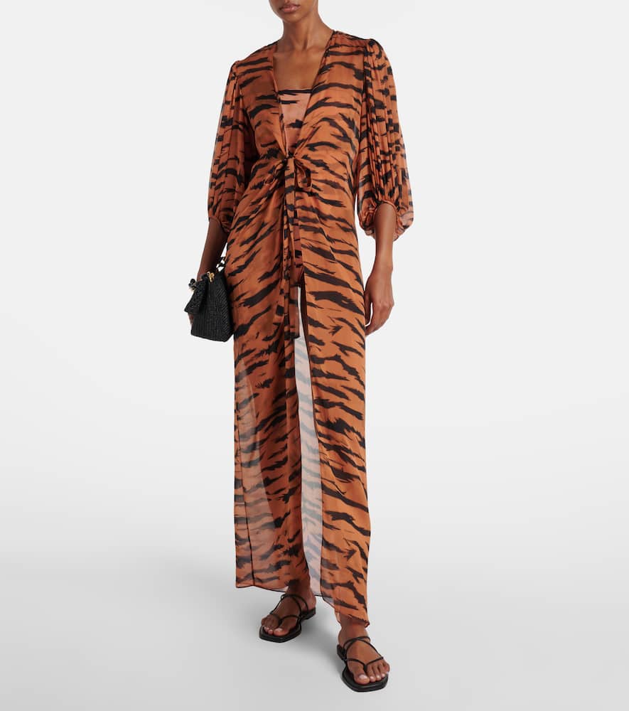 X Sabine Getty printed silk kaftan