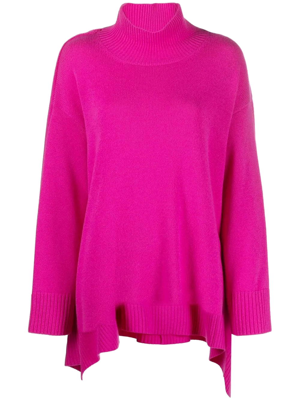Draped Roll-Neck Virgin Wool-Cashmere Sweater — Pink