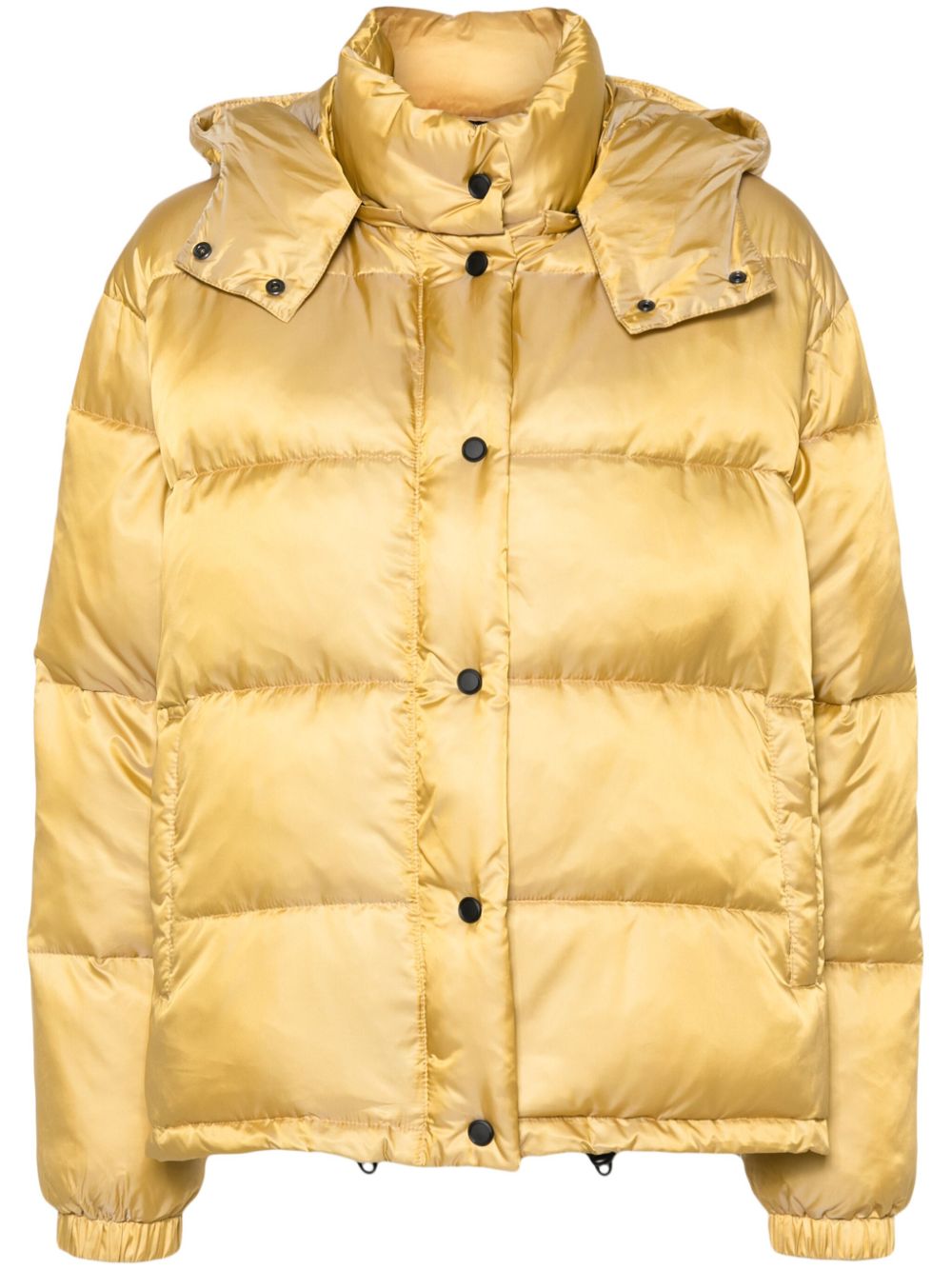 Love Birds-patch puffer jacket - Black