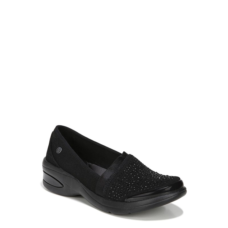 Women's Red-Hot Slip On Shoes (Black Rhinestone Fabric)