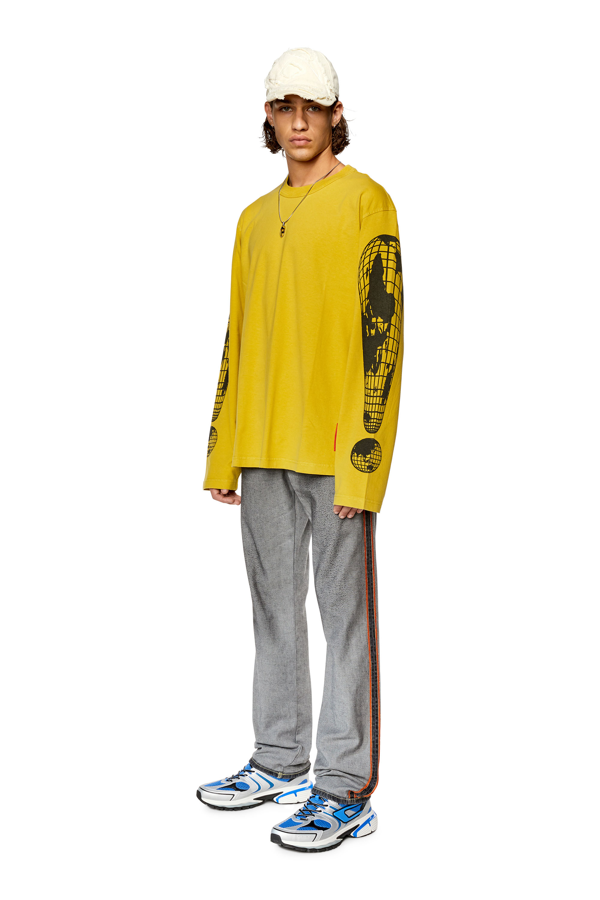 Graphic-print long-sleeve T-shirt - Yellow