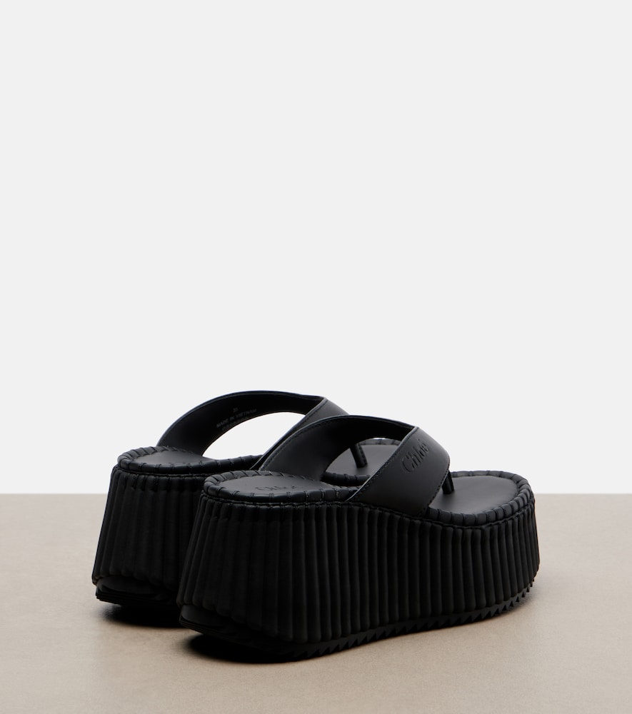 Chloé Nama leather platform thong sandals