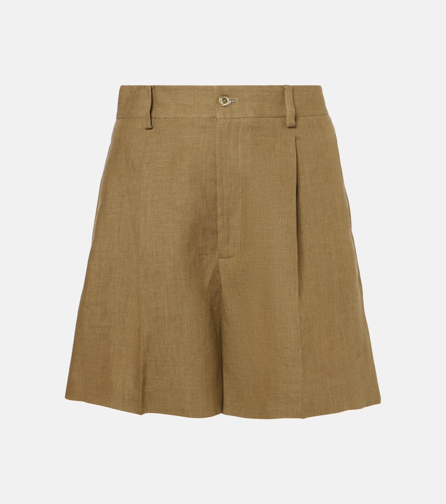 Tracy pleated linen shorts
