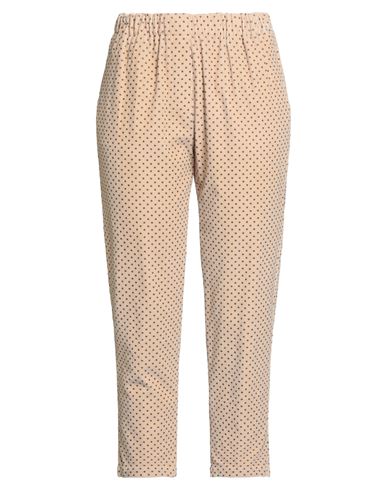 Woman Pants Beige Size 6 Cotton, Elastane