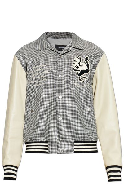 Dsquared2 Houndstooth Patch Varsity Jacket