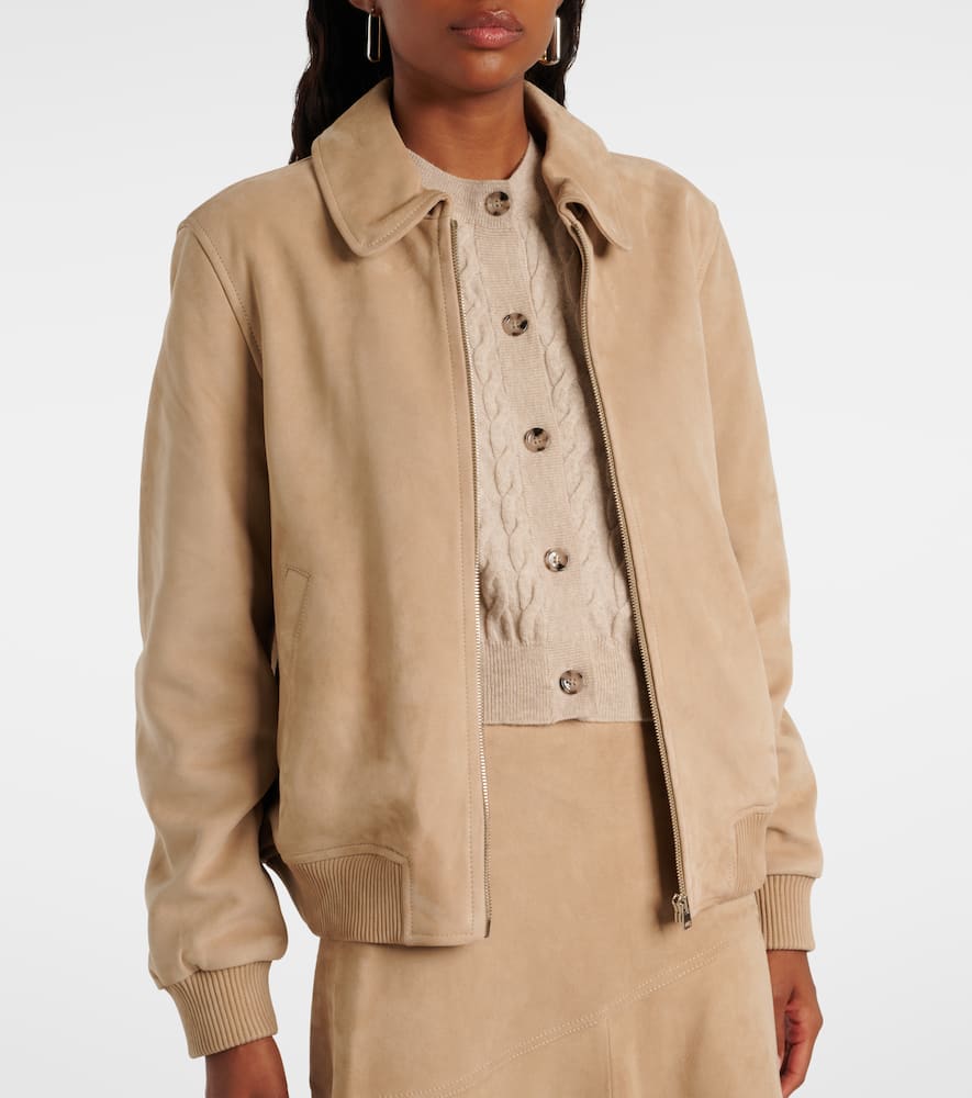 Suede bomber jacket