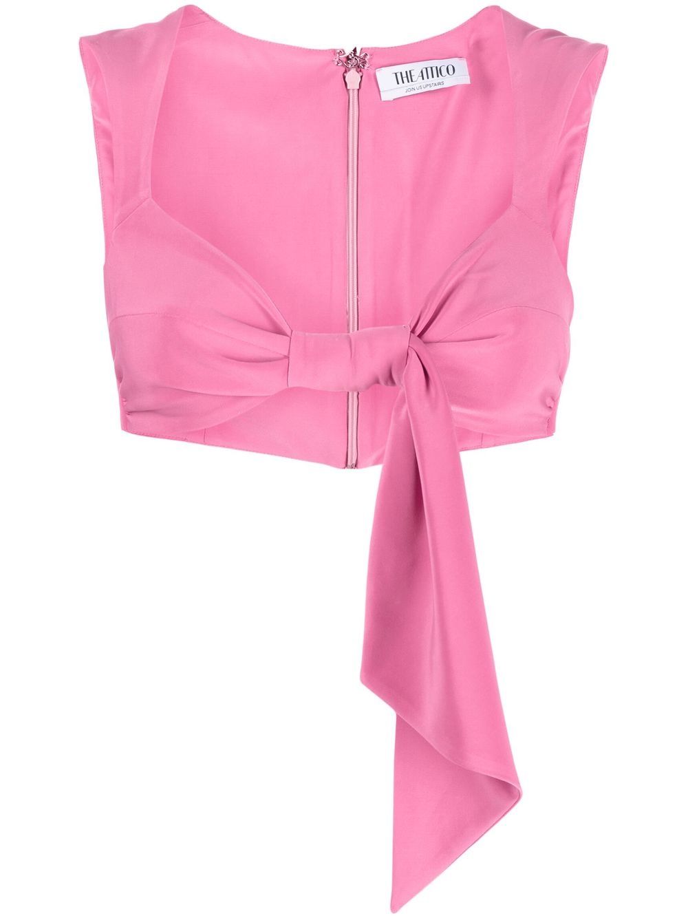 Knot-detail cropped top - Pink