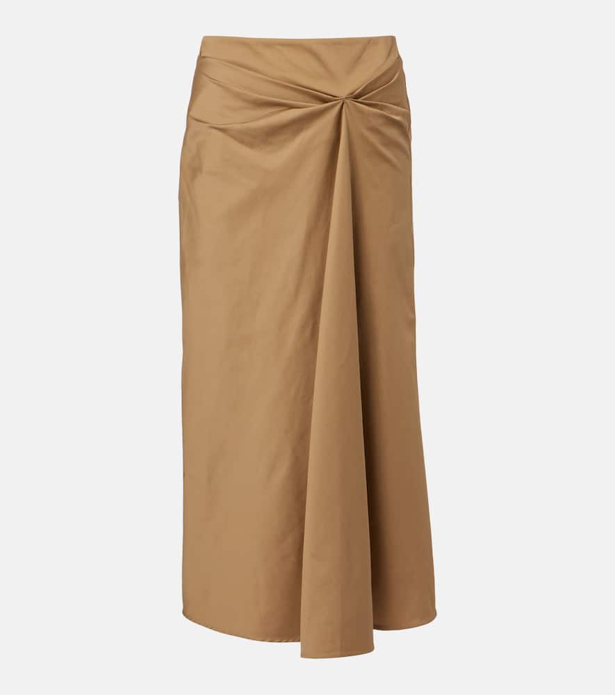 Paggi cotton-blend satin midi skirt