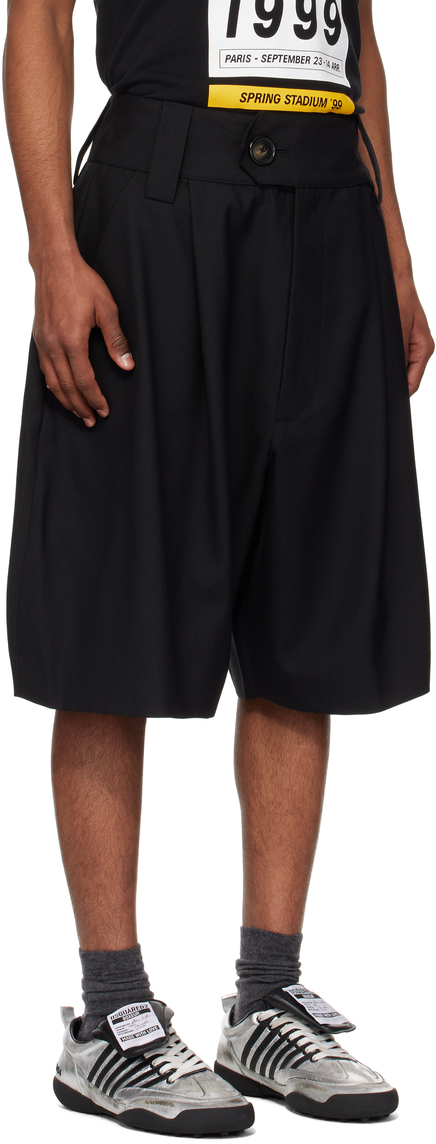 VAQUERA Black Suiting Baby Shorts