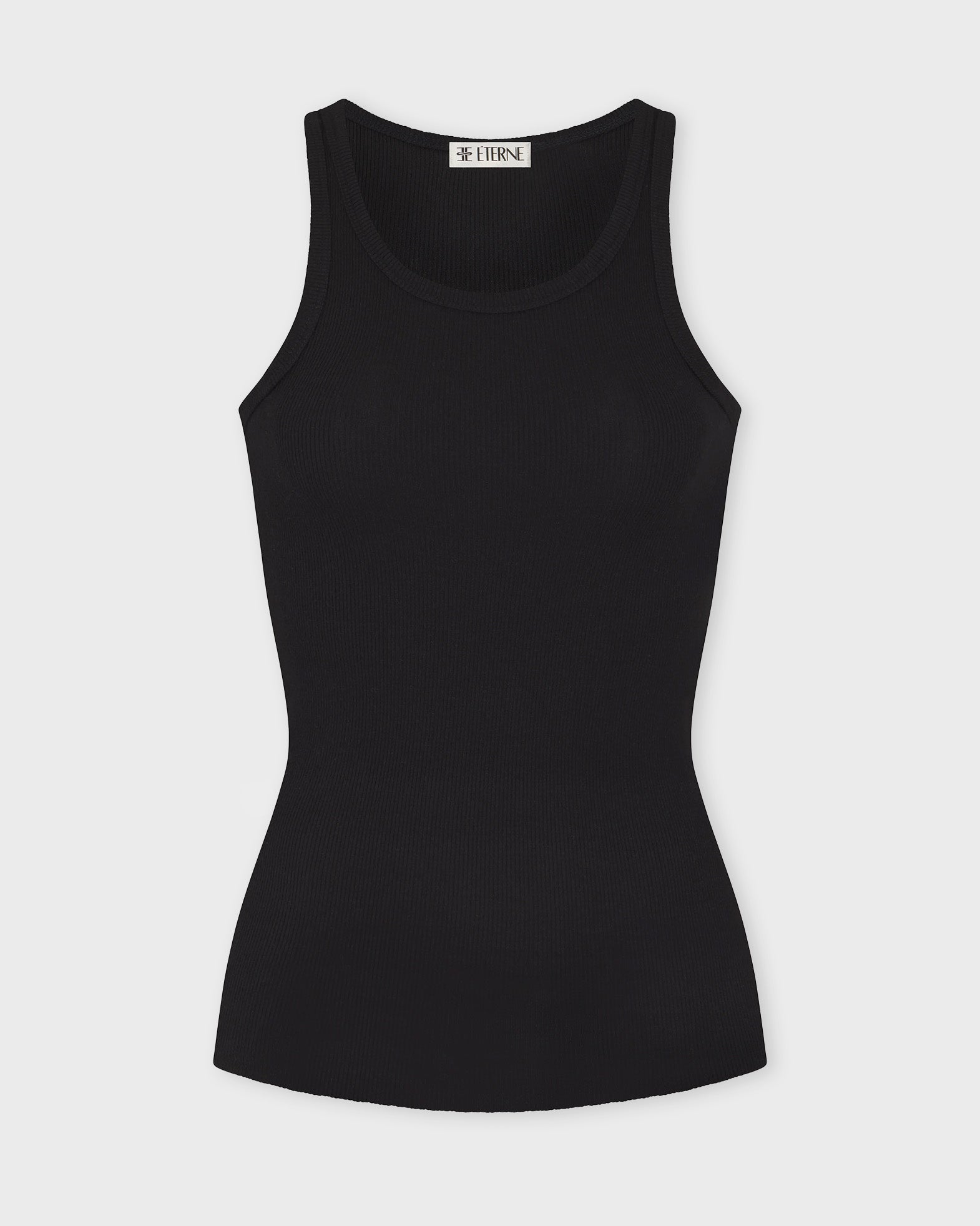 Éterne Top High Neck Fitted Tank Black