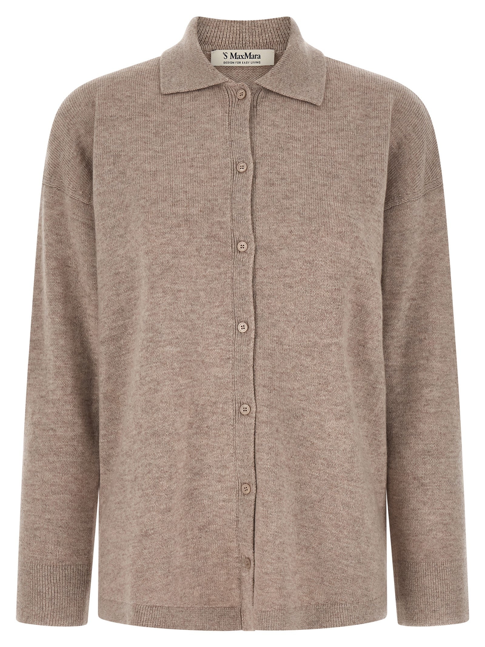 Wool and Cashmere Cardigan — Beige