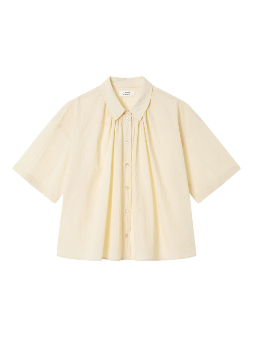 Pleated short-sleeve shirt - Neutrals