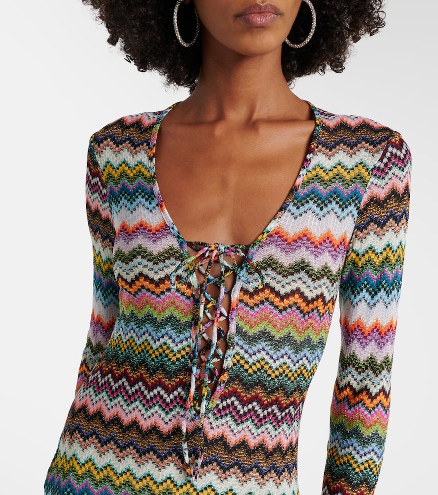 Zig Zag lamé maxi dress