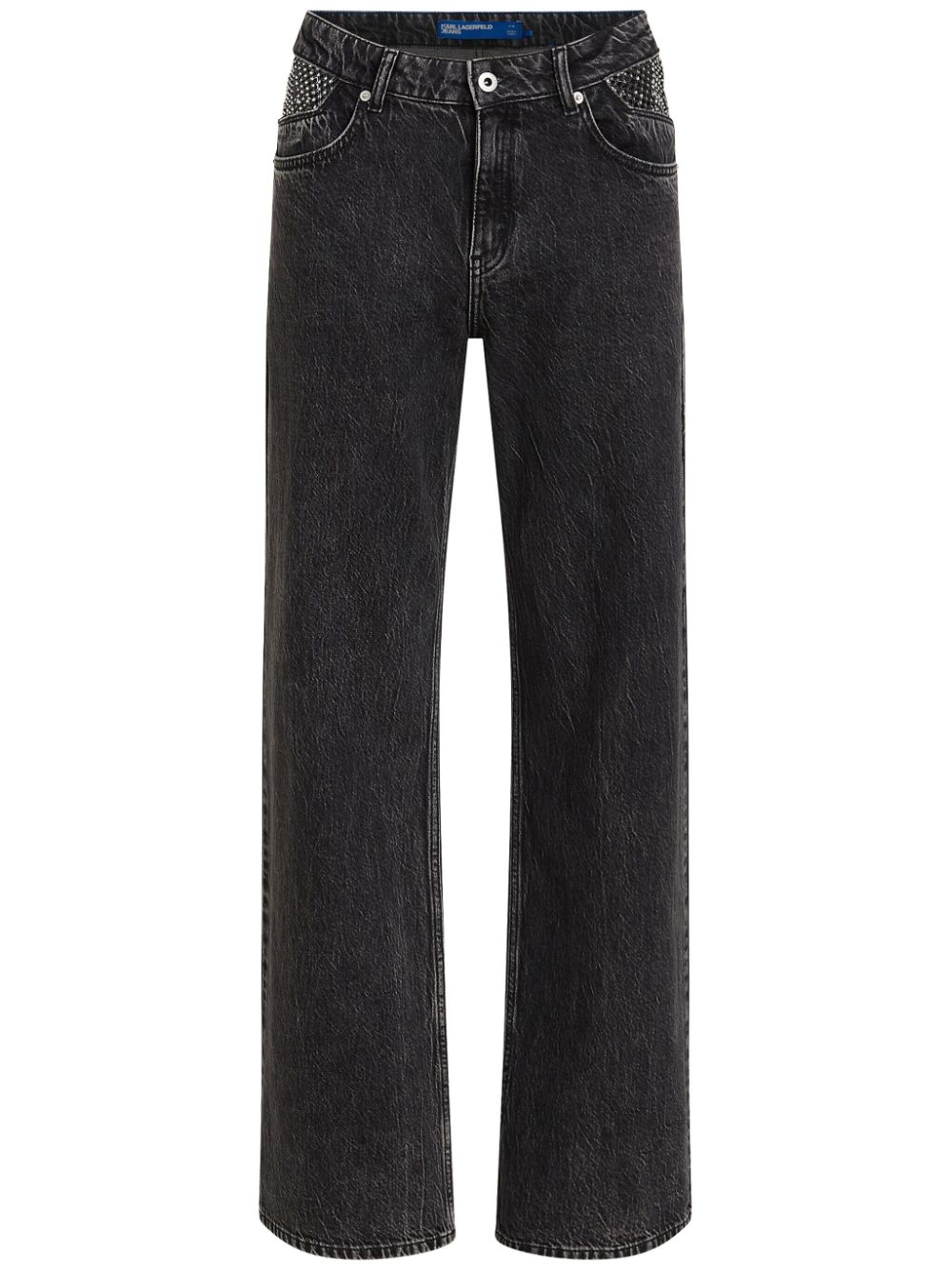 Chain-panel straight-leg jeans - Grey