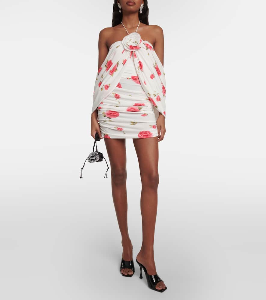 Halterneck ruched minidress