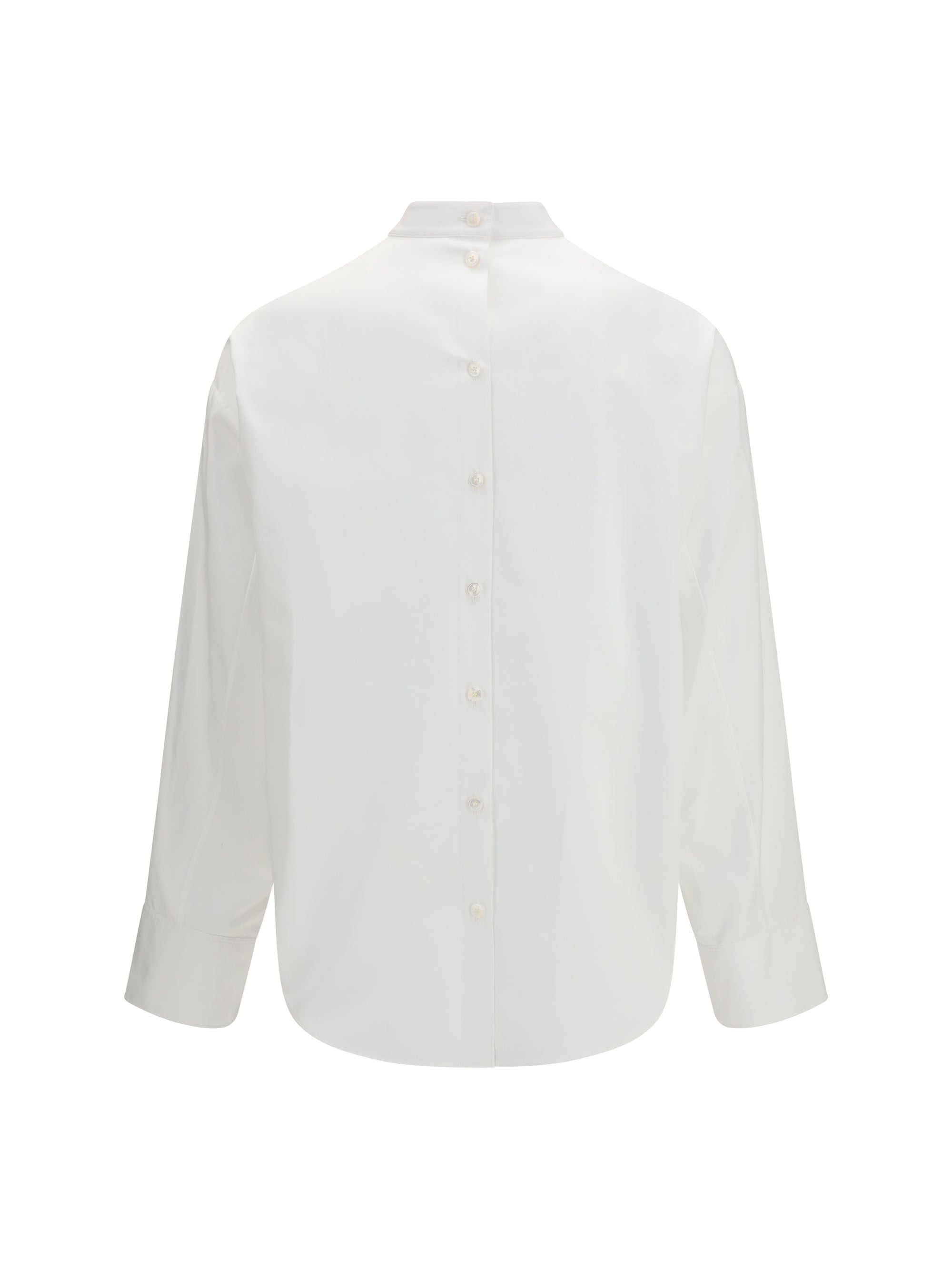 Layered Cotton Shirt — White