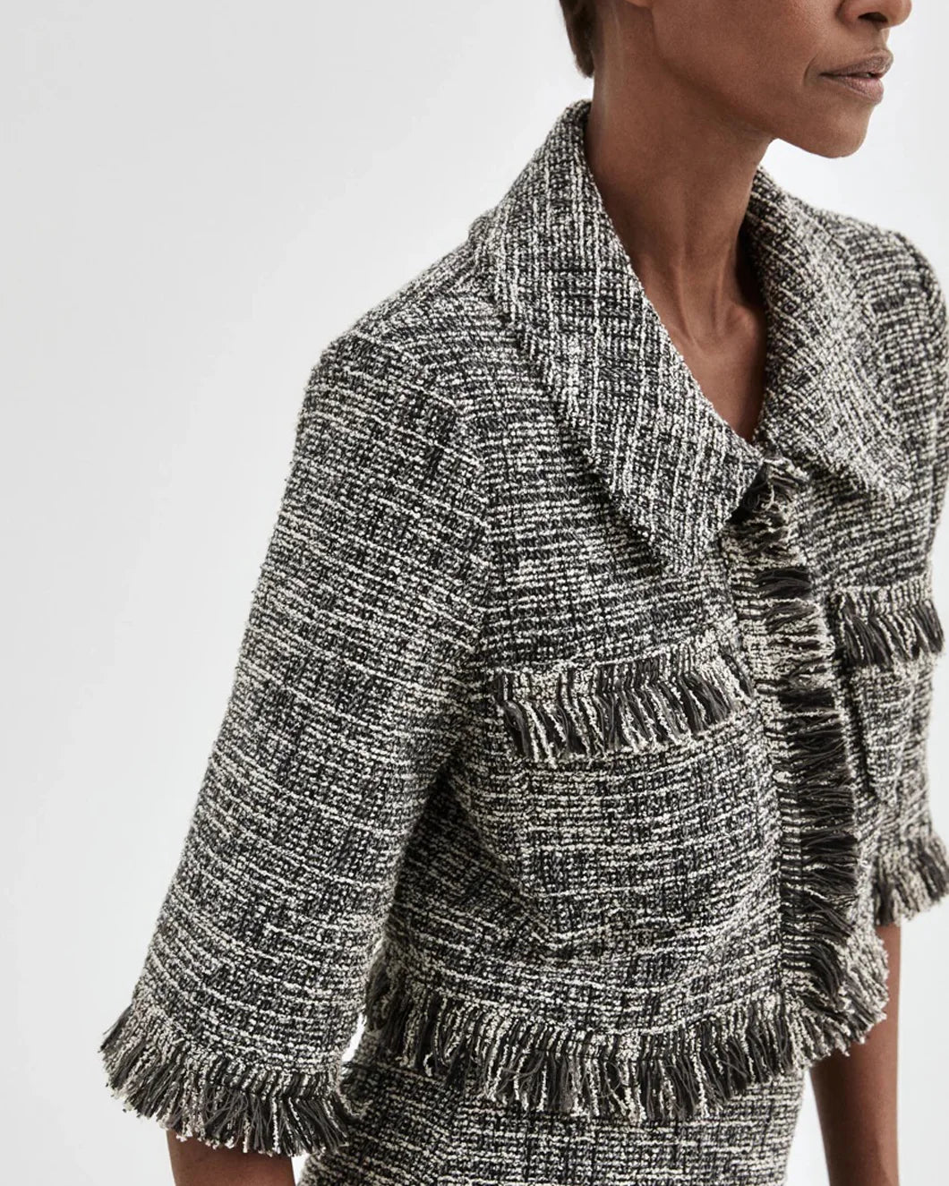 Cropped Sleeve Mini Jacket