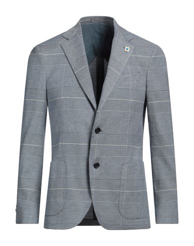 Lardini Man Blazer Blue Size 40 Linen, Cotton, Elastane