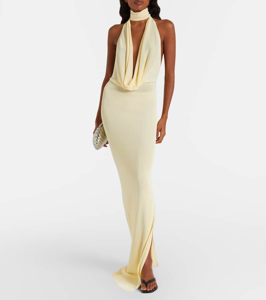 Draped jersey gown