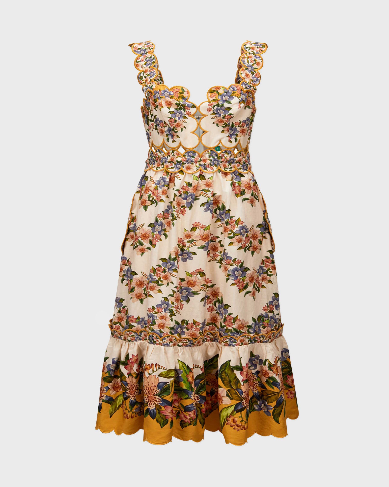 FARMRIO Dress Hilo Stripes Midi Sand