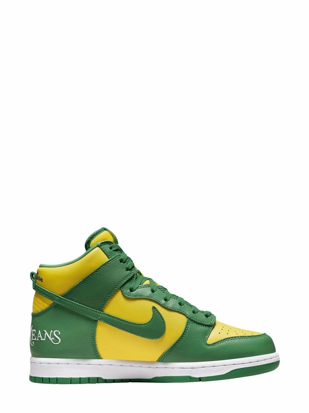 X Supreme SB Dunk High "By Any Means - Green/Yellow" sneakers