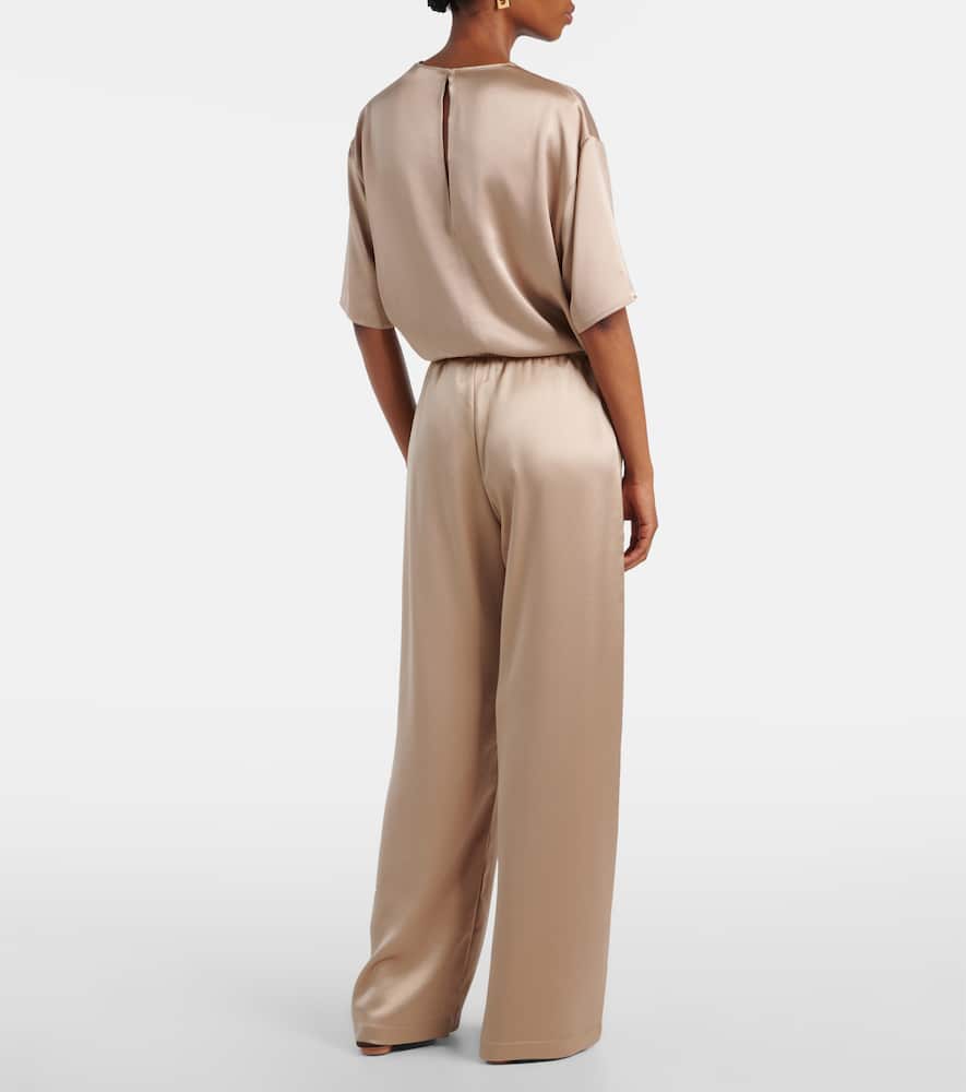 Barb mid-rise satin wide-leg pants