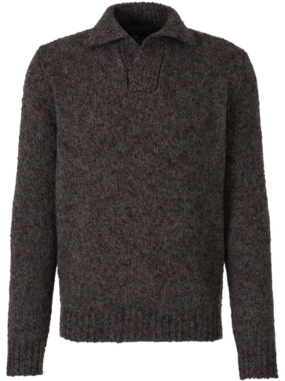 Polo-collar sweater - White