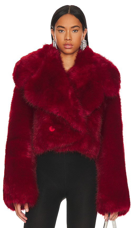 Adrienne Landau BLOUSON FAUX FUR en Red. S. Also en