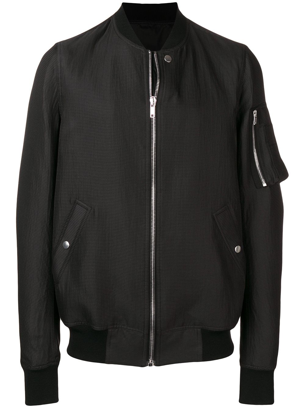 Bomber jacket with rib collar - Black