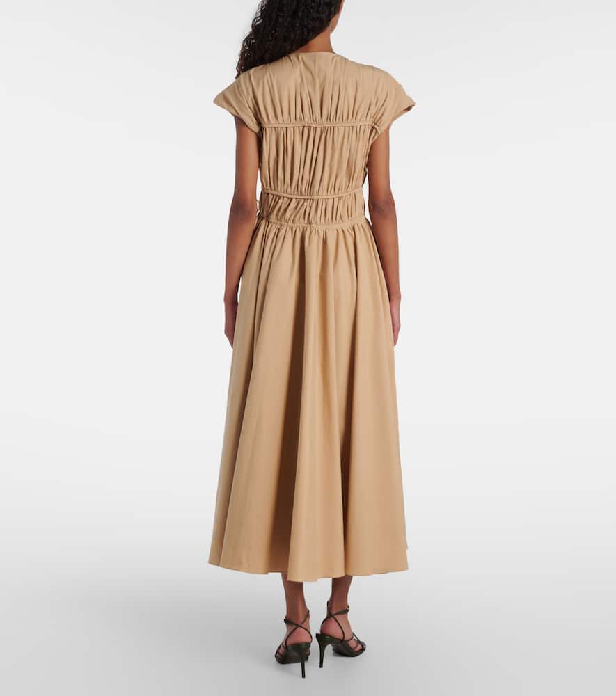 Ceres gathered cotton midi dress