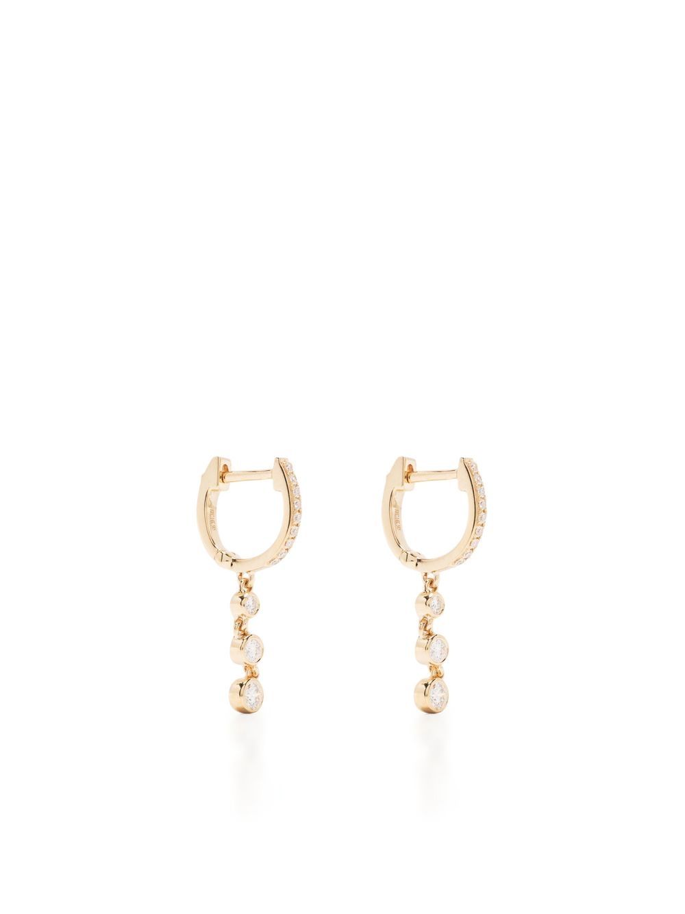 14kt yellow gold diamond huggie earring