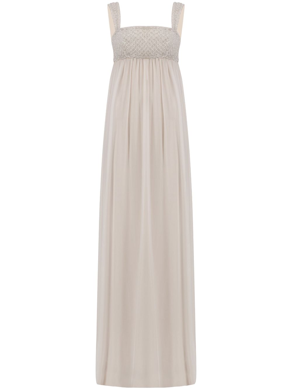 Crystal-embellished maxi dress - Neutrals
