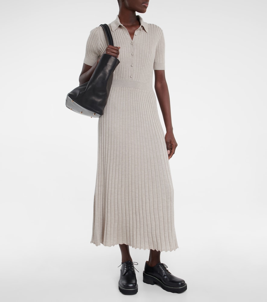 Amor silk and cashmere midi dress