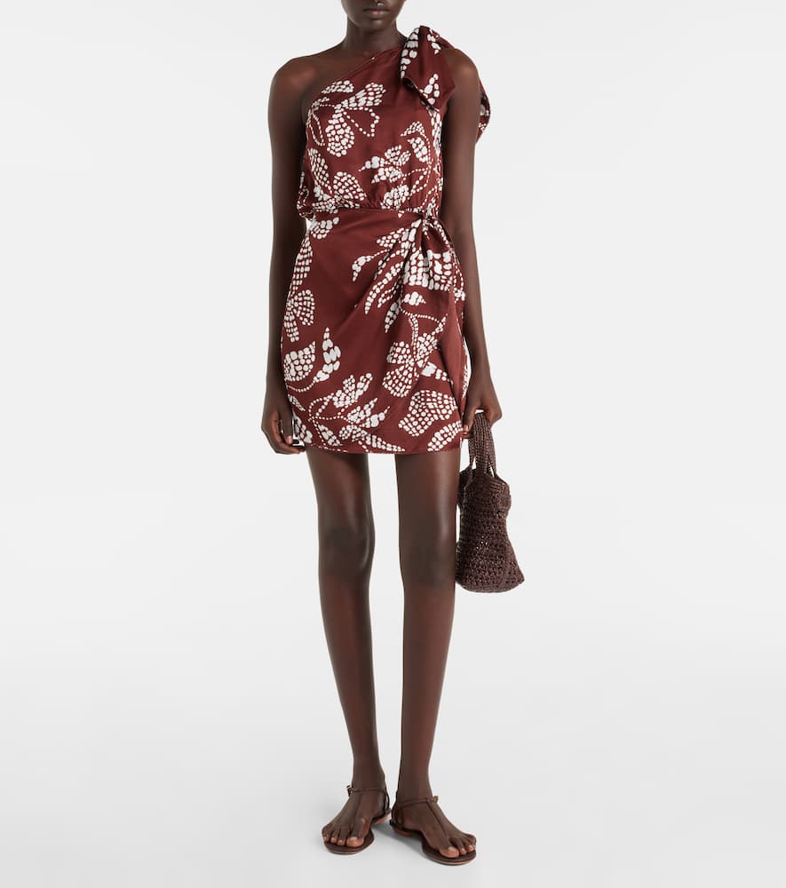 Celie printed one-shoulder minidress