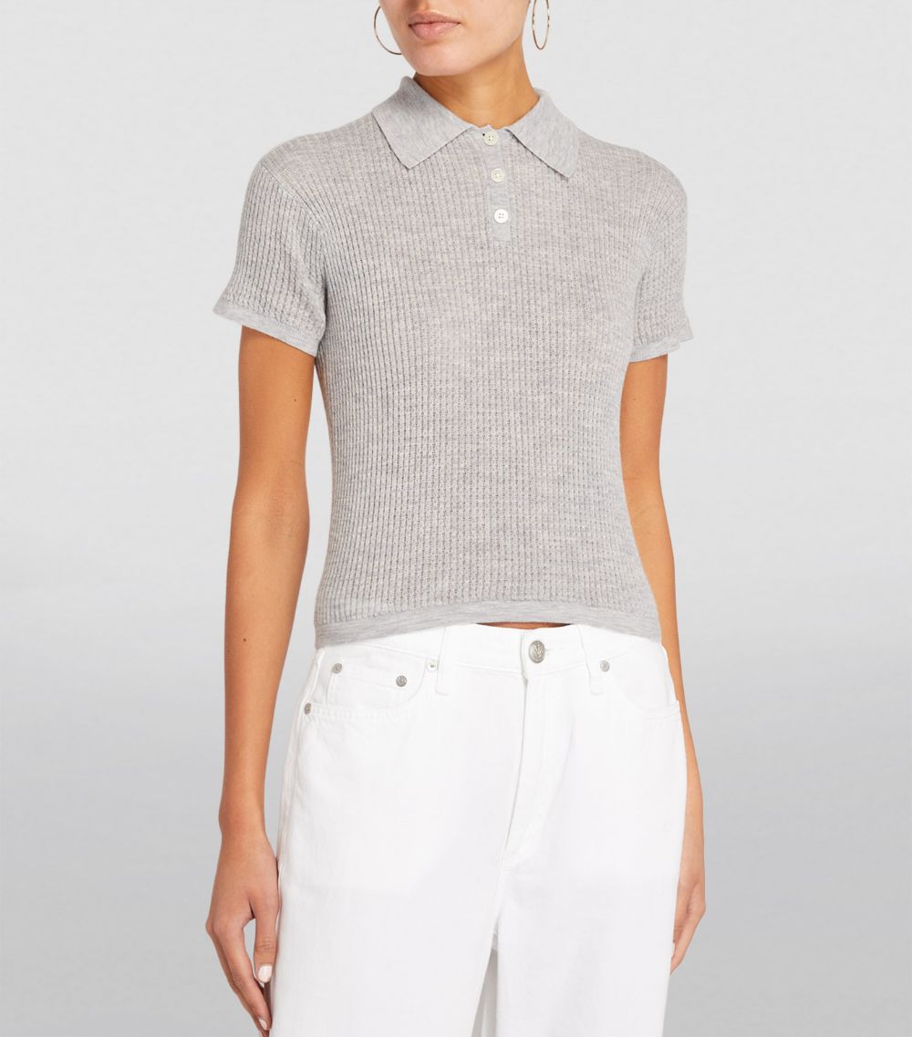 Cashmere Cropped Polo Shirt