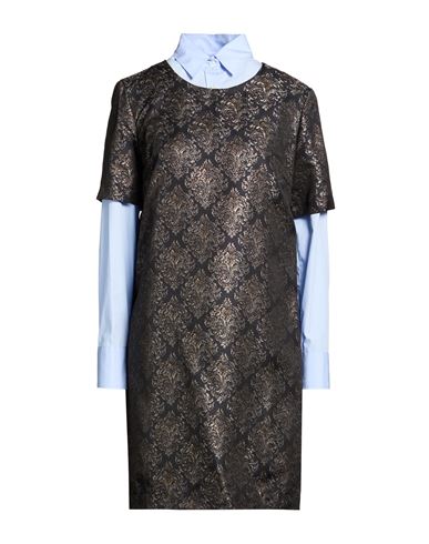 Woman Mini dress Black Size 6 Polyester, Wool, Cotton