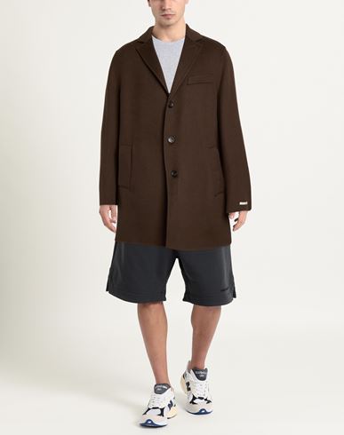 Paltò Man Coat Dark brown Size 42 Wool, Nylon